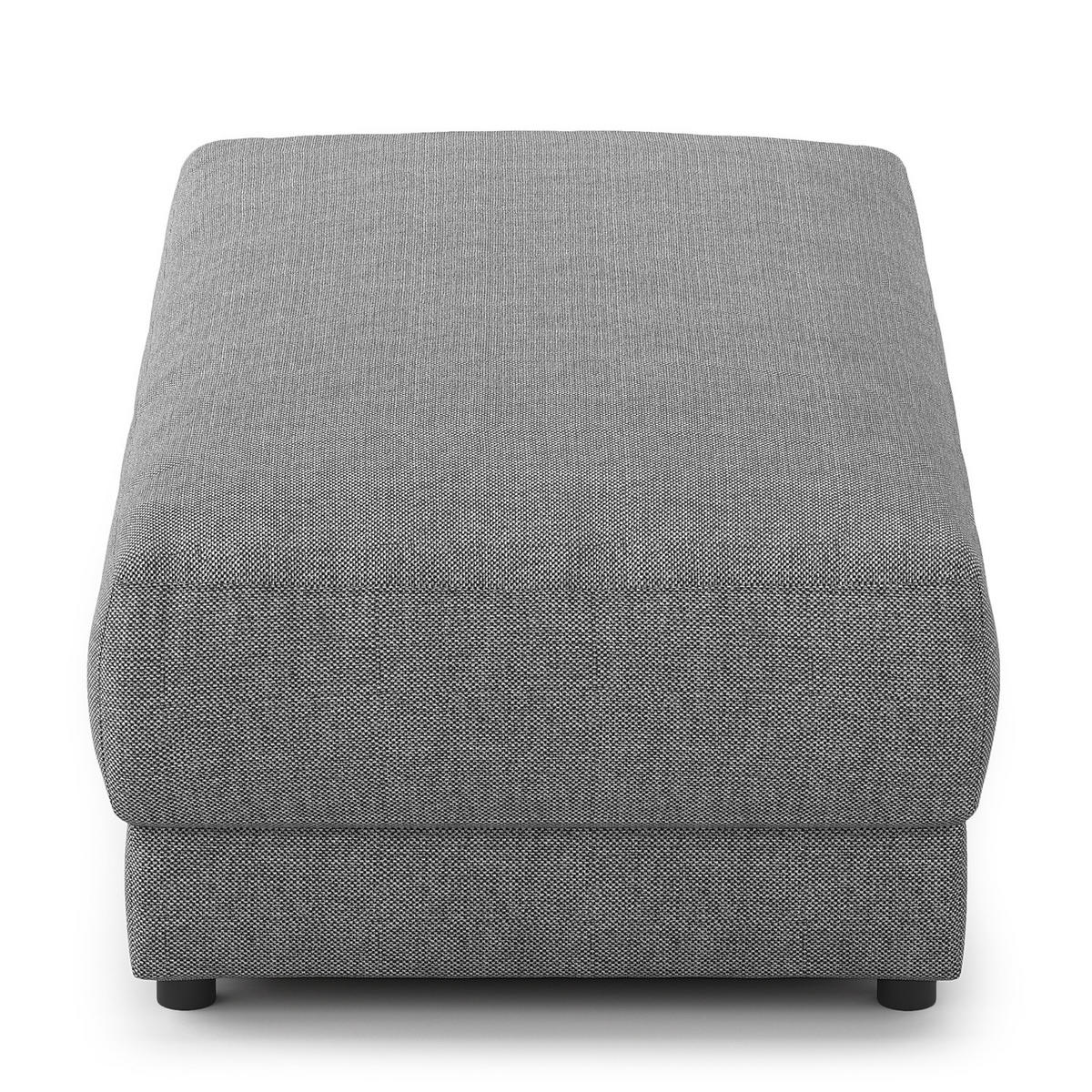 POLSTERHOCKER - rechteckig - Silberfarben/Schwarz, Kunststoff/Textil (134/45/65cm) - home24