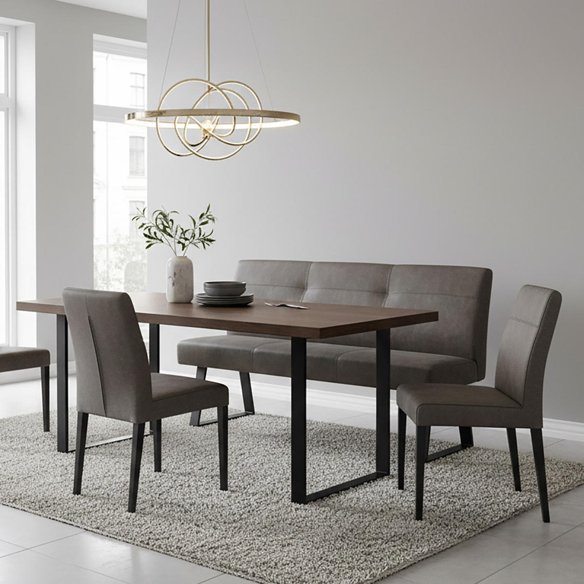 SITZBANK JOYCE - Taupe, Metall (160/91/66cm) - DUBI Möbel