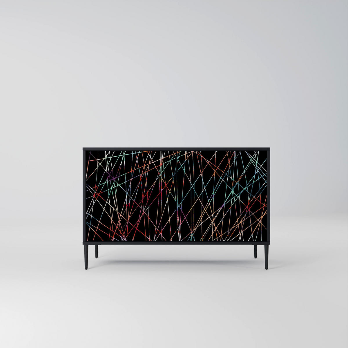 SIDEBOARD LUMINOUS SNARE, Eicheneffekt, 111x42x77,5 cm, 2 Türen - Eichefarben/Buchefarben, Holzwerkstoff/Buchenholz (111/77.5/42cm) - SpaceRebels