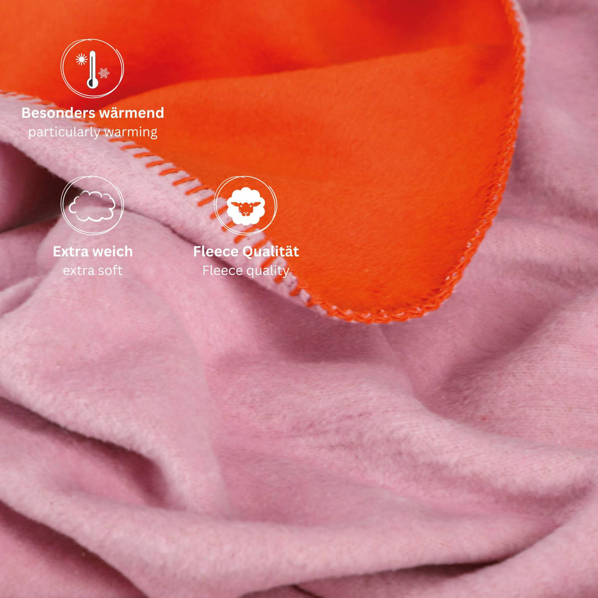 WOHNDECKE FUN - Rosa, Textil (130/170cm) - Esprit