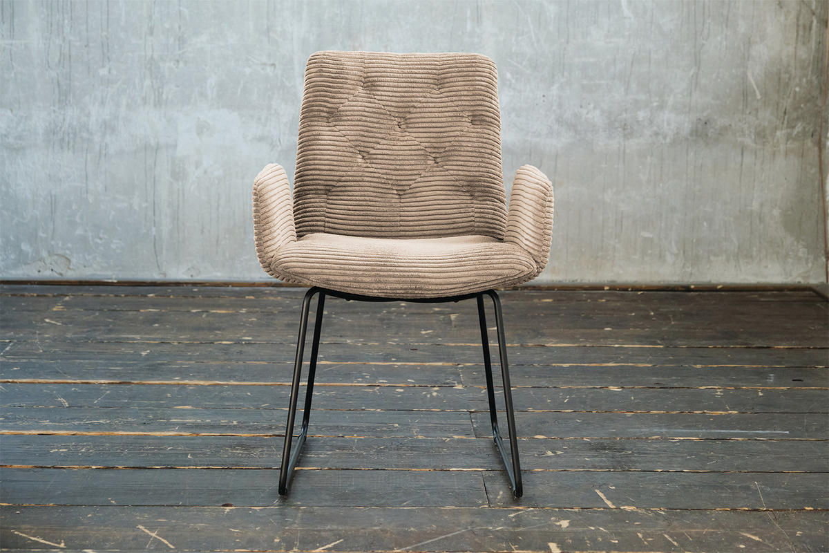 STUHL NEW CHARME Taupe Cord - Taupe, Textil (59/87/66cm) - KAWOLA