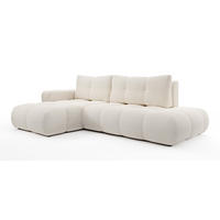 ECKSOFA L Form Hosio Beige 286/177/88 cm Links mit Schlaffunktion - Beige/Schwarz, Kunststoff/Textil (177/286cm) - AX Living