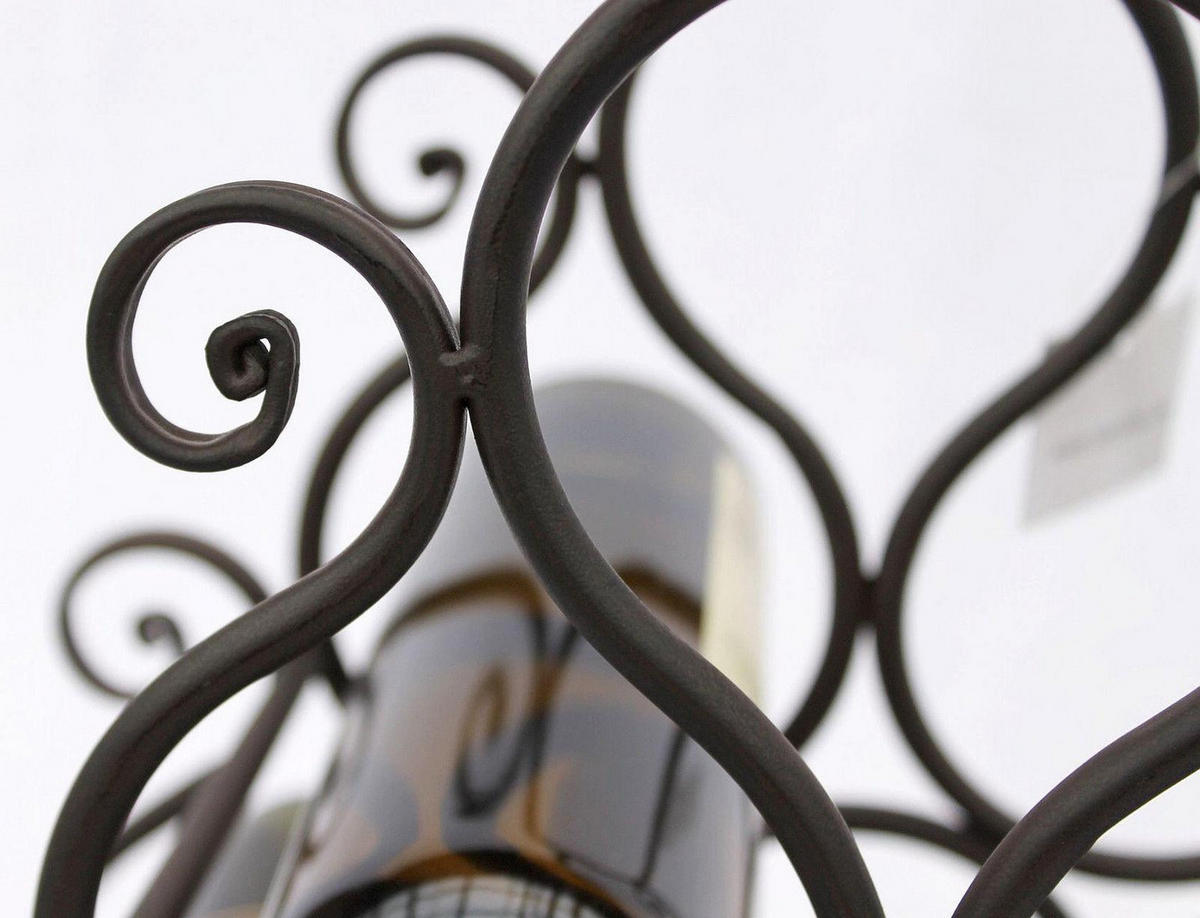 WEINREGAL für 10 Flaschen Metall Dunkelbraun 43/19/52 cm - Braun, Metall (43/52/19cm) - DanDiBo