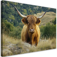 WANDBILD schottische hochland kuhgebirgslandschaft - Braun, Textil (60/40cm) - Feeby