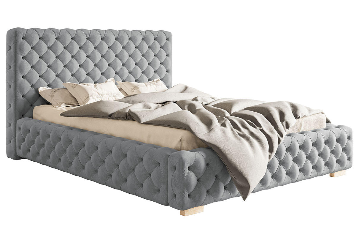 BETT Grau BEN 15 Gepolstert Mit Bettkasten 120x200 cm - Grau, Textil (120/200cm) - Sepro Meble