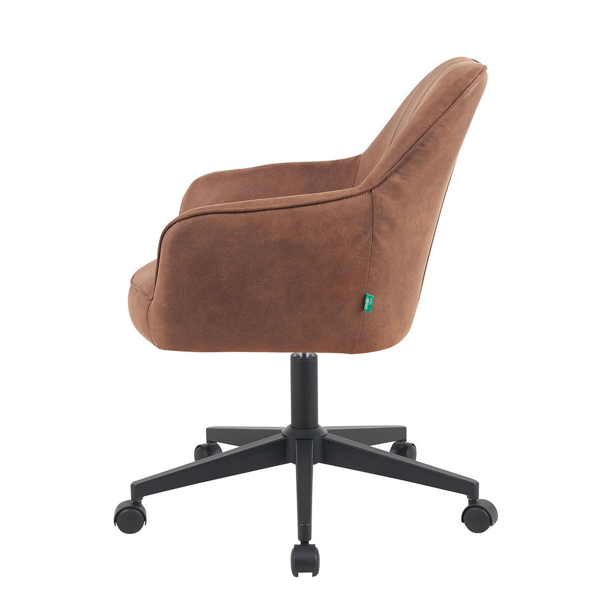 BÜROSTUHL Mika-Nika - Schwarz/Braun, Textil/Metall (60/84/65cm) - DUBI Möbel
