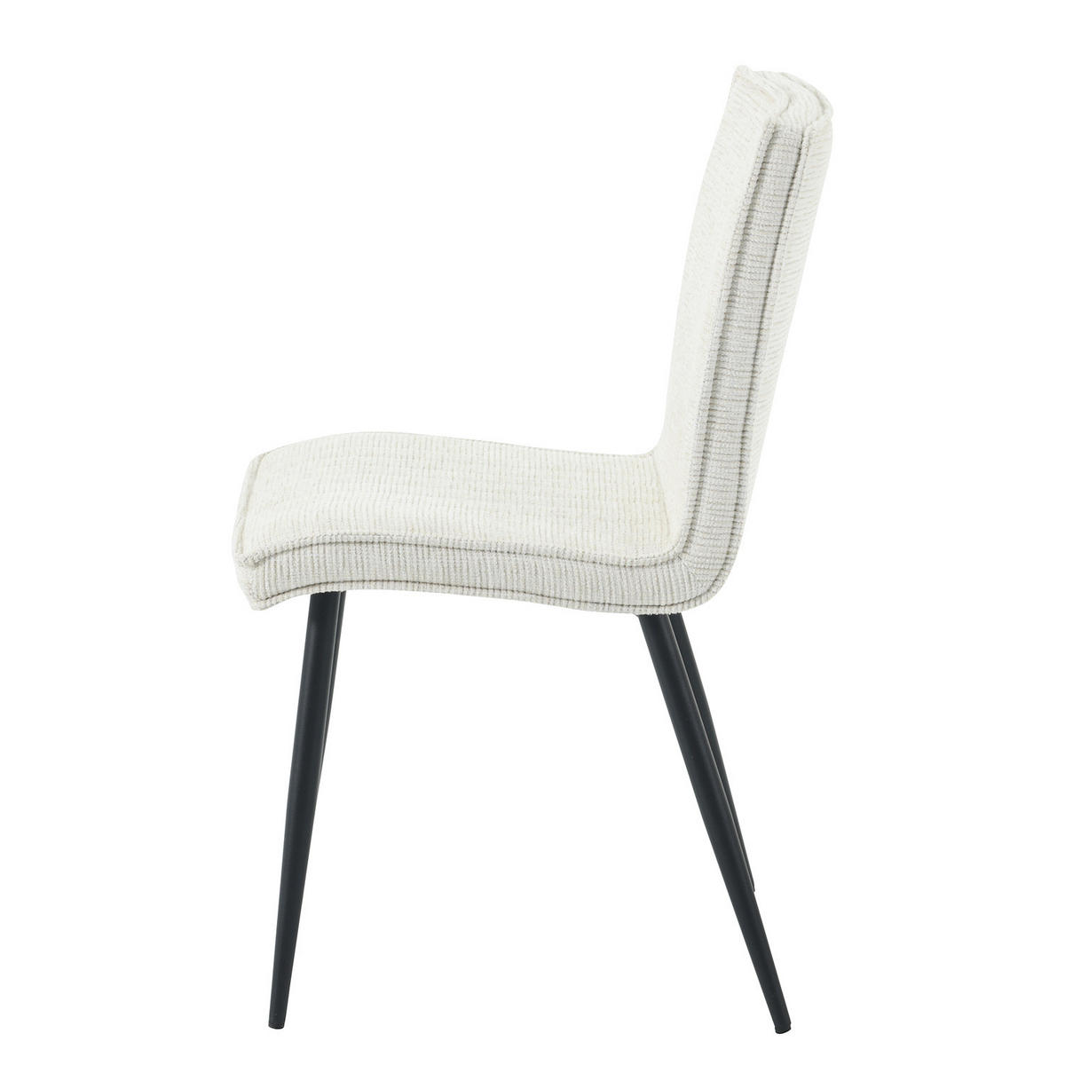 HOME24 Polsterstuhl CIRIANO 2er-Set - Beige/Schwarz, Textil/Metall (46/85/60cm) - home24