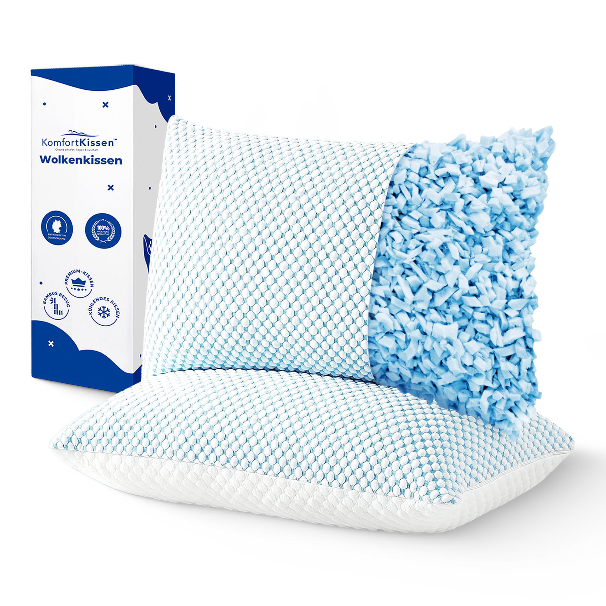 WOLKENKISSEN 70x50 - Weiß, Textil (70/50cm) - KomfortKissen