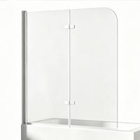 BADEWANNENAUFSATZ 120/140 cm Chrom 2-tlg. faltbar 6 mm mit beidseitiger Nano-Beschichtung - Chromfarben, Glas (120/140cm) - S'AFIELINA