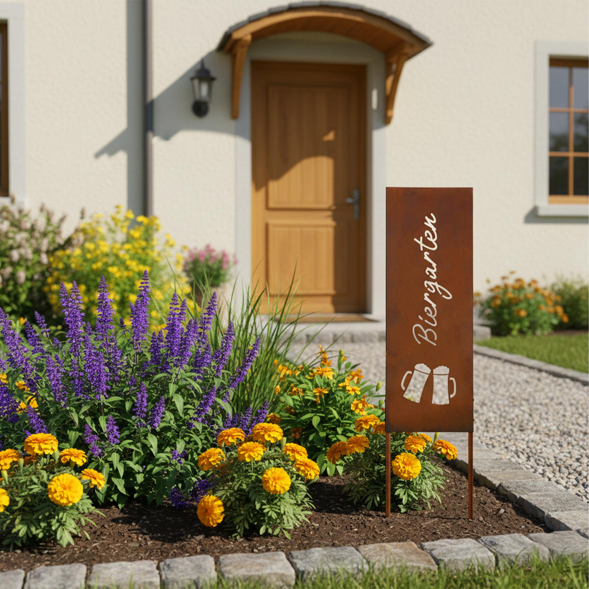 EDELROST-GARTENDEKO - Braun, Metall (1.5cm) - Relaxdays