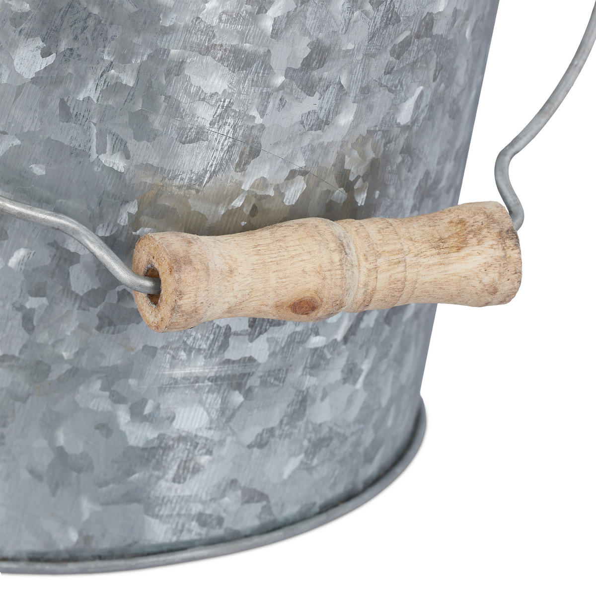 5XZINKTOPF - Silberfarben, Holz/Metall (17/15/18cm) - Relaxdays