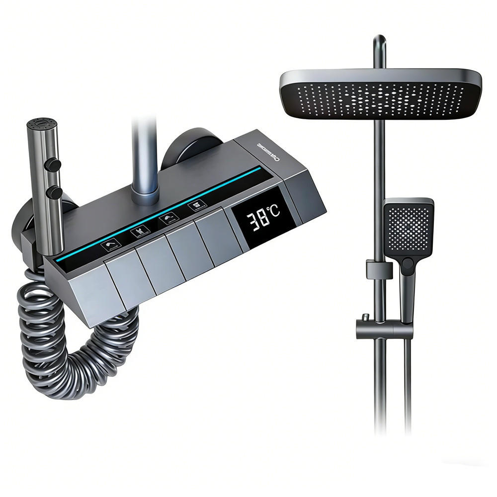 ÜBERKOPFBRAUSESET Regendusche Bidet Mischbatterie Grau - Dunkelgrau, Metall (20/110/30cm) - Kaket