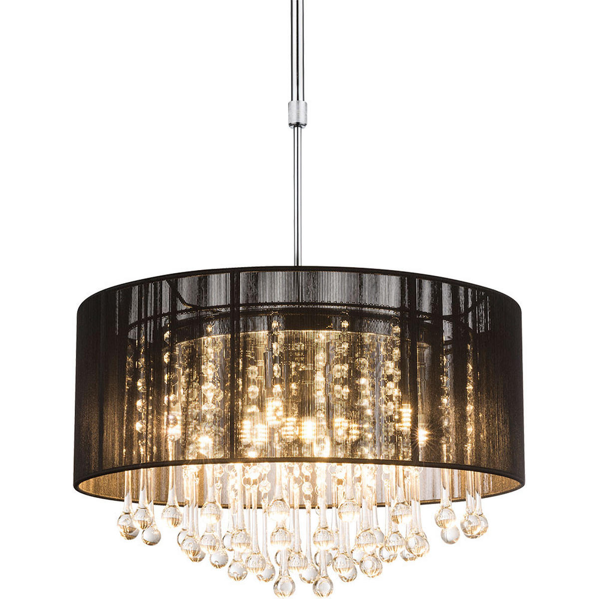 LED HÄNGELEUCHTE Bagana Metall Schwarz - Schwarz, Glas (50/50/120cm) - Globo Lighting