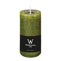 STUMPENKERZE Rustik Marble Style Olive 120 x Ø 58 mm, 1 Stück - Olivgrün, Paraffin (12cm) - Wiedemann Kerzen