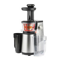 ENTSAFTER GSX12 Silber, Slow juicer, Tropfstopsystem, mit Tresterbehälter - Silberfarben/Schwarz, Metall (38/49/24cm) - HKoenig