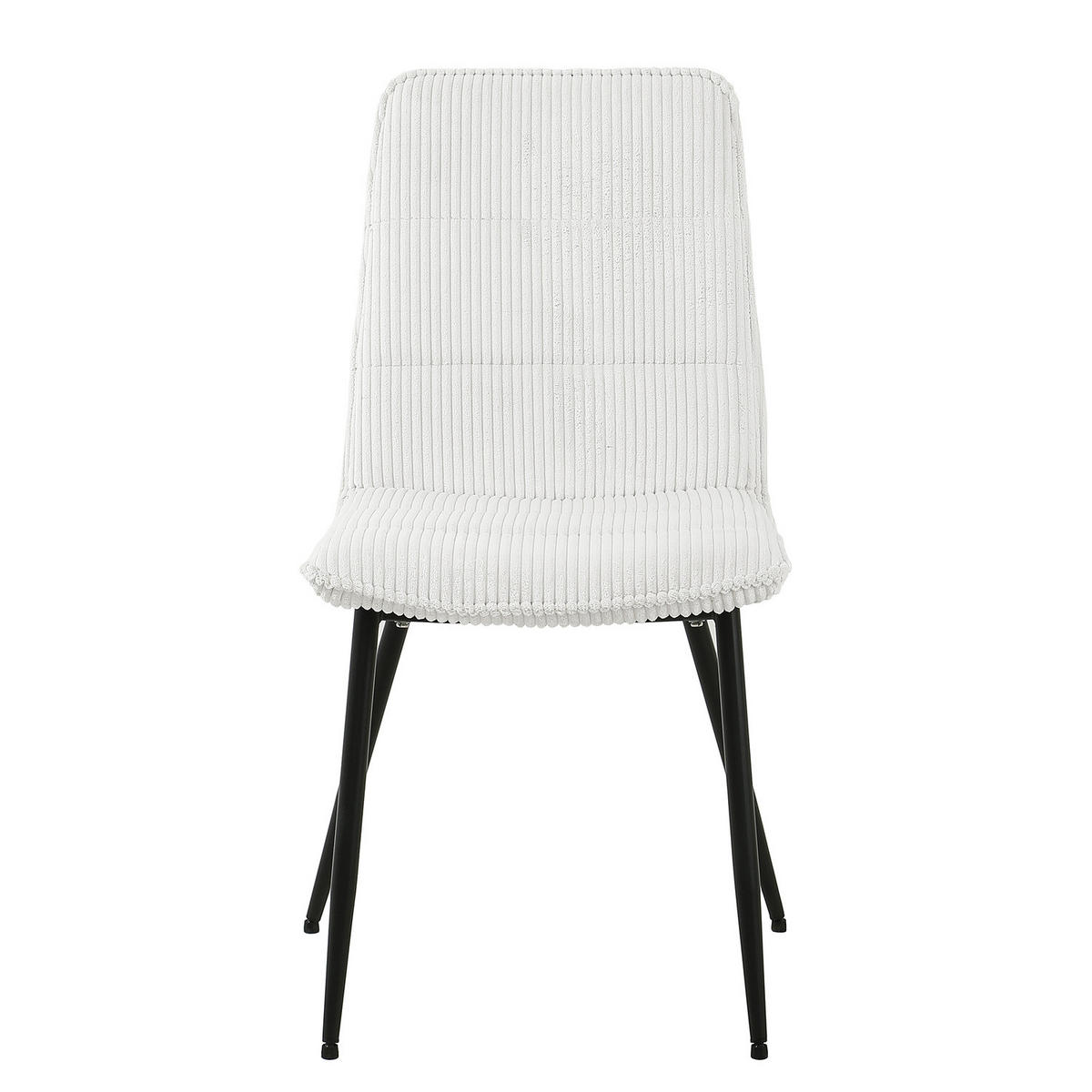 POLSTERSTUHL - 4er-Set - Cord / Eisen - Creme/Schwarz, Textil/Metall (47/91/60cm) - home24