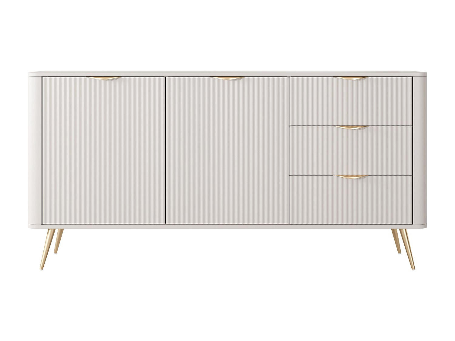 SIDEBOARD - 163.2 cm x 38 cm - Holz, Platte - Beige ELONARIA - Beige, Holz (163.2/81.2/38cm) - Vente-Unique