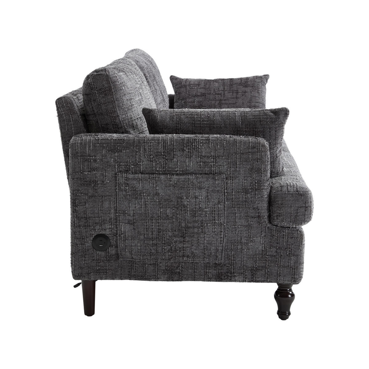 SOFA 2-Sitzer 175/83/78 cm Grau - Grau, Textil (83/78/175cm)