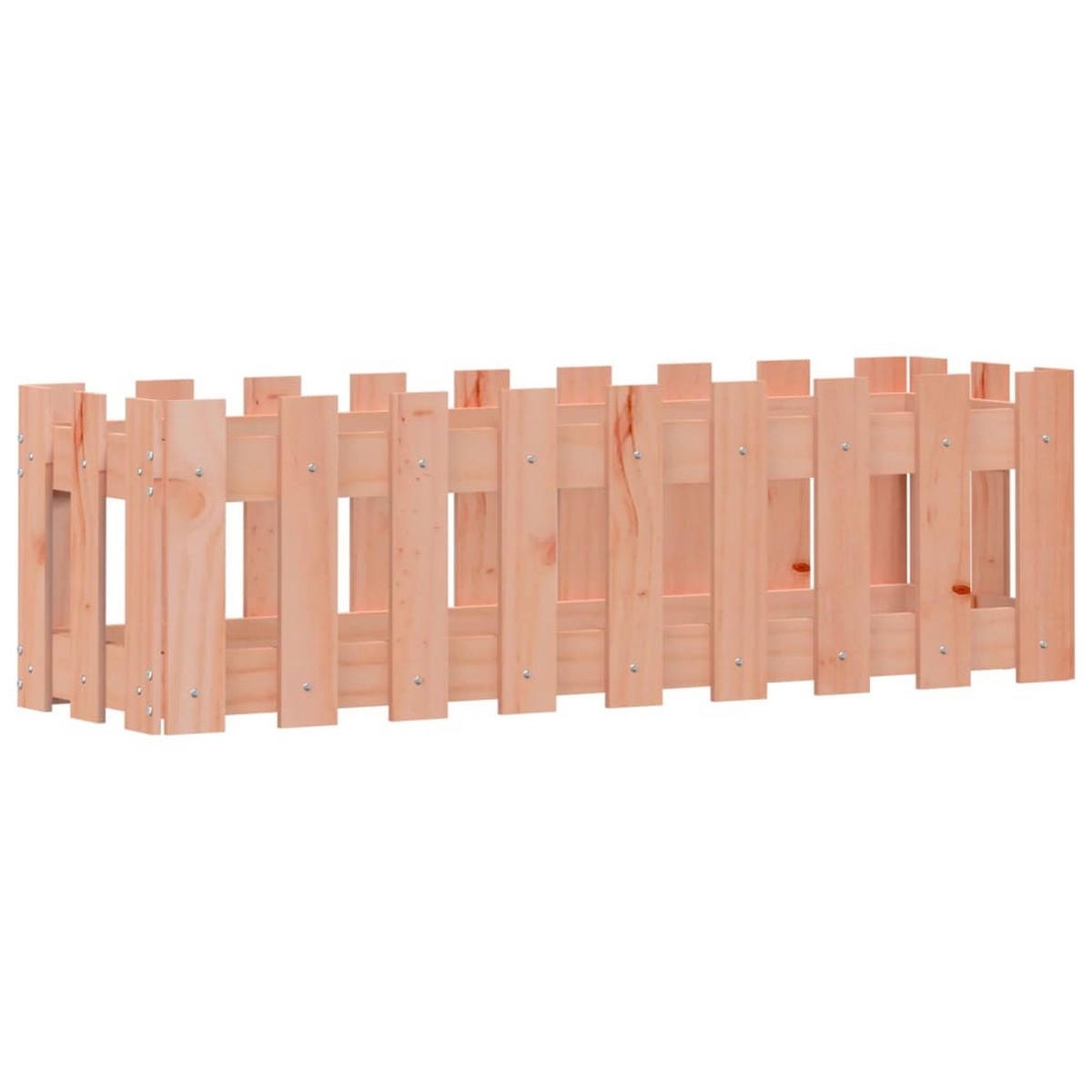 HOCHBEET Lattenzaun-Design 100x30x30 cm Massivholz Douglasie - Rotbraun, Holz (100/30/30cm) - furnicato