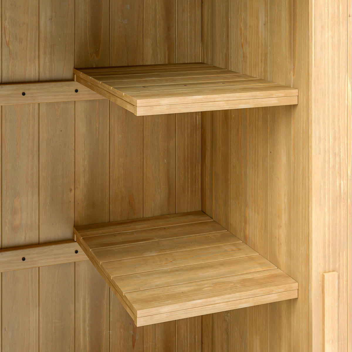GERÄTESCHUPPEN DE-17571 3 Böden mit Riegelverschluss Naturholz - Naturfarben, Holz (77.5/179.5/54.2cm) - ComfortXL