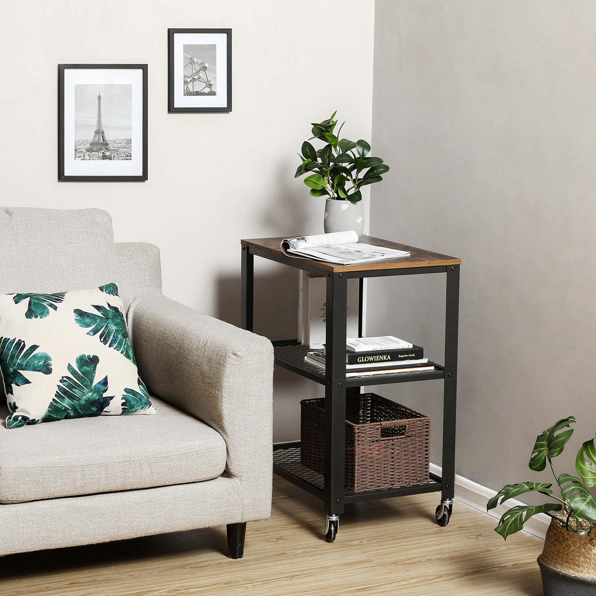SERVIERWAGEN KÜCHENWAGENX - Braun, Holzwerkstoff (77.5/40/60cm) - Hansiro