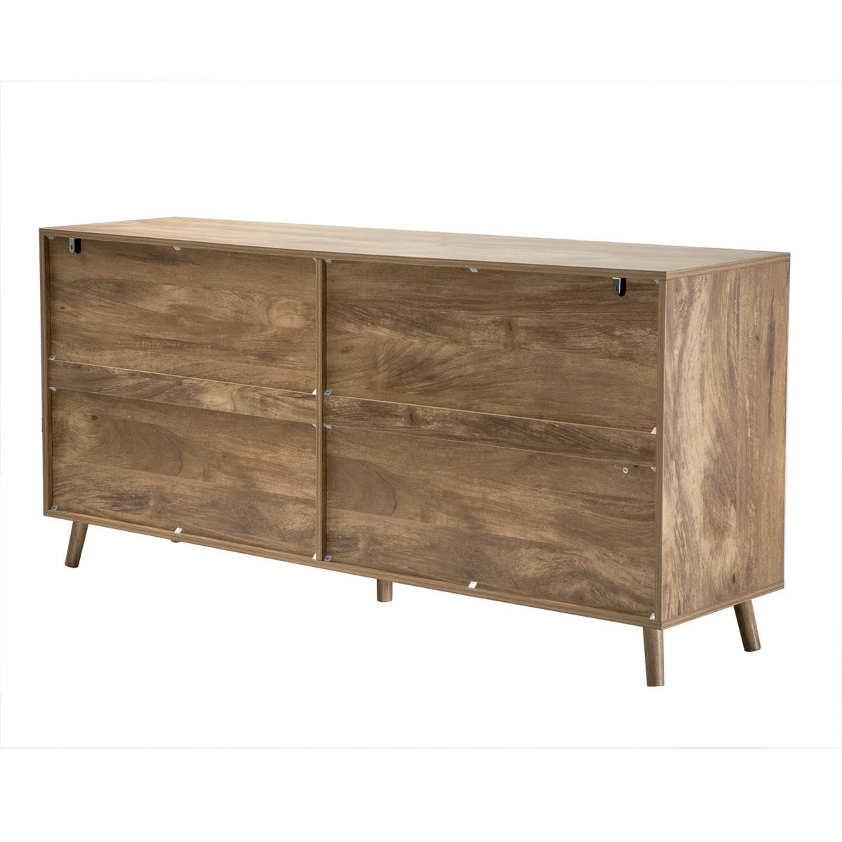 BUFFET mit 4 Türen, laminierten Fronten 39/75/156,5 cm - Eschefarben, Holzwerkstoff (39/75/45cm) - Calicosy