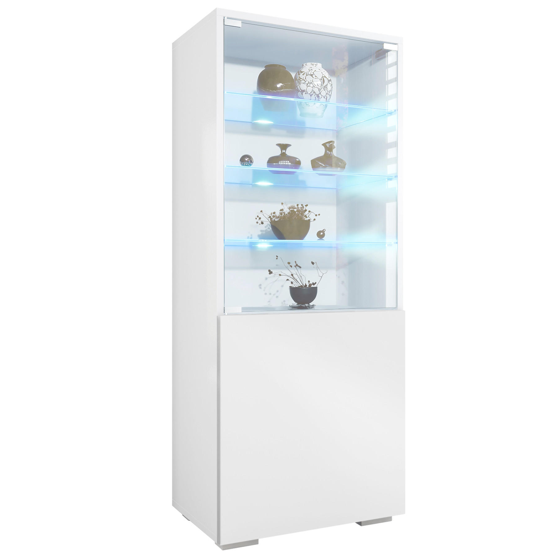 VITRINE Granada Weiß matt - Weiß, Holzwerkstoff (50/122.5/34.5cm) - Vladon