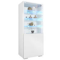 VITRINE Granada Weiß matt - Weiß, Holzwerkstoff (50/122.5/34.5cm) - Vladon