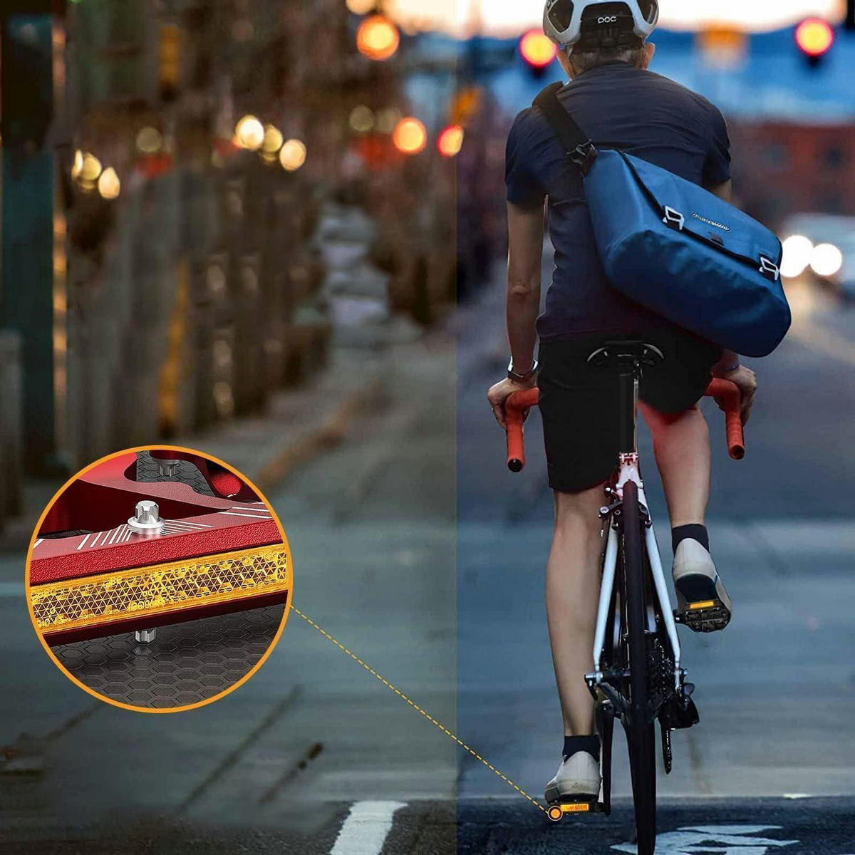 FAHRRADPEDALE Aluminium Rot mit Reflektoren 9/16 Zoll - Rot, Metall (11.8/1.5/11.8cm)