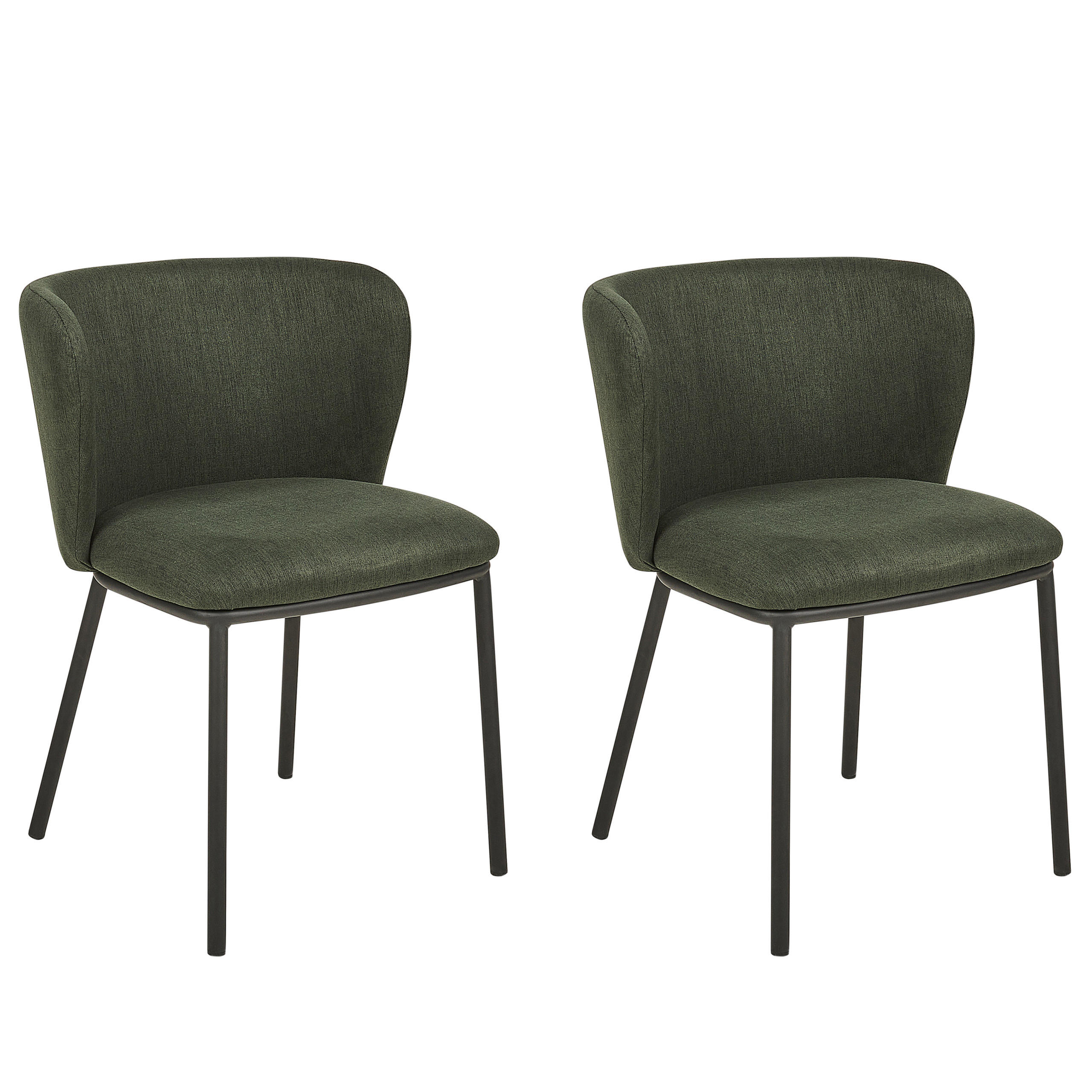 ÉTKEZŐSZÉK 2 darabos Szett Kárpit Zöld Mina - zöld, textil/fém (48/75/52cm) - Beliani
