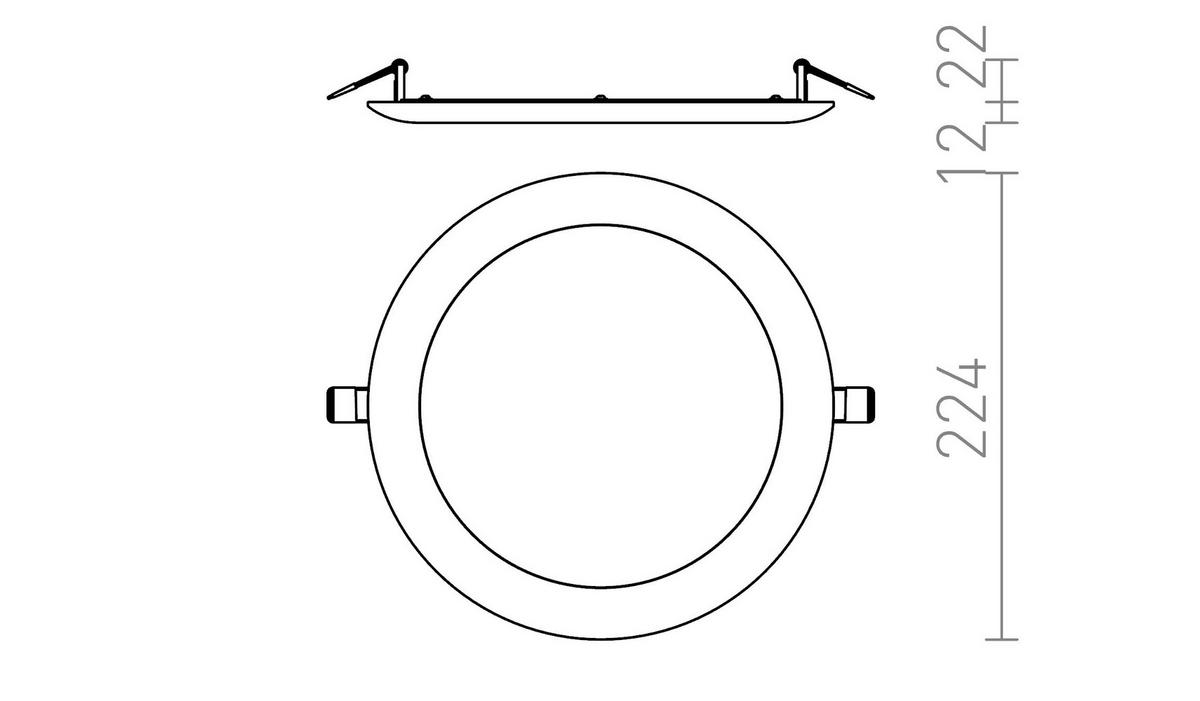 EINBAULEUCHTE DADA 23 Weiß 18 W - Weiß, Metall (22.7/22.7/22cm) - Rendl