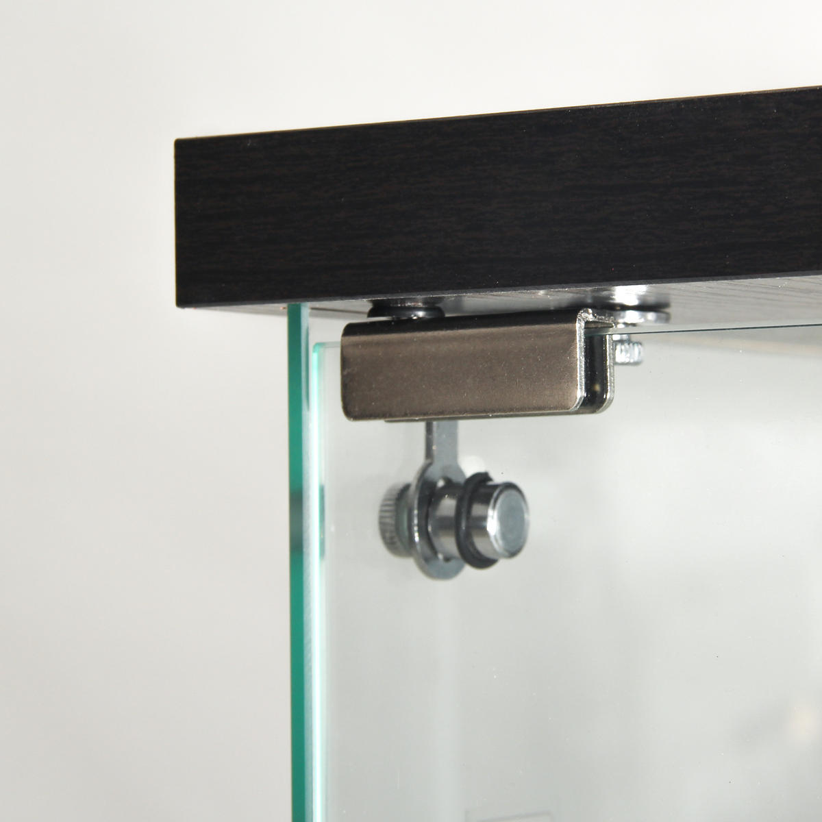 GLASVITRINE Stehend 4-Lagen Mit LED, Schloss & 1 Tür Schwarz - Schwarz, Holz (36.5/164/42.5cm)