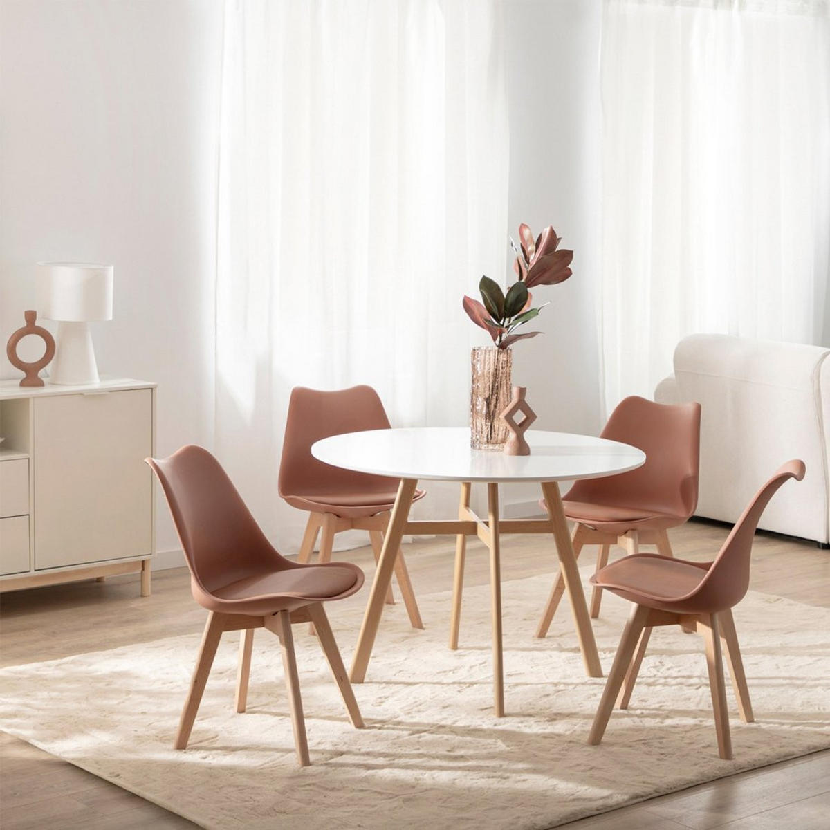 GARTENSTUHL Kler Terrakotta / Orange 48 cm x 82 cm 4er-Set - Terracotta, Kunststoff (48/82/57cm) - Klast Home