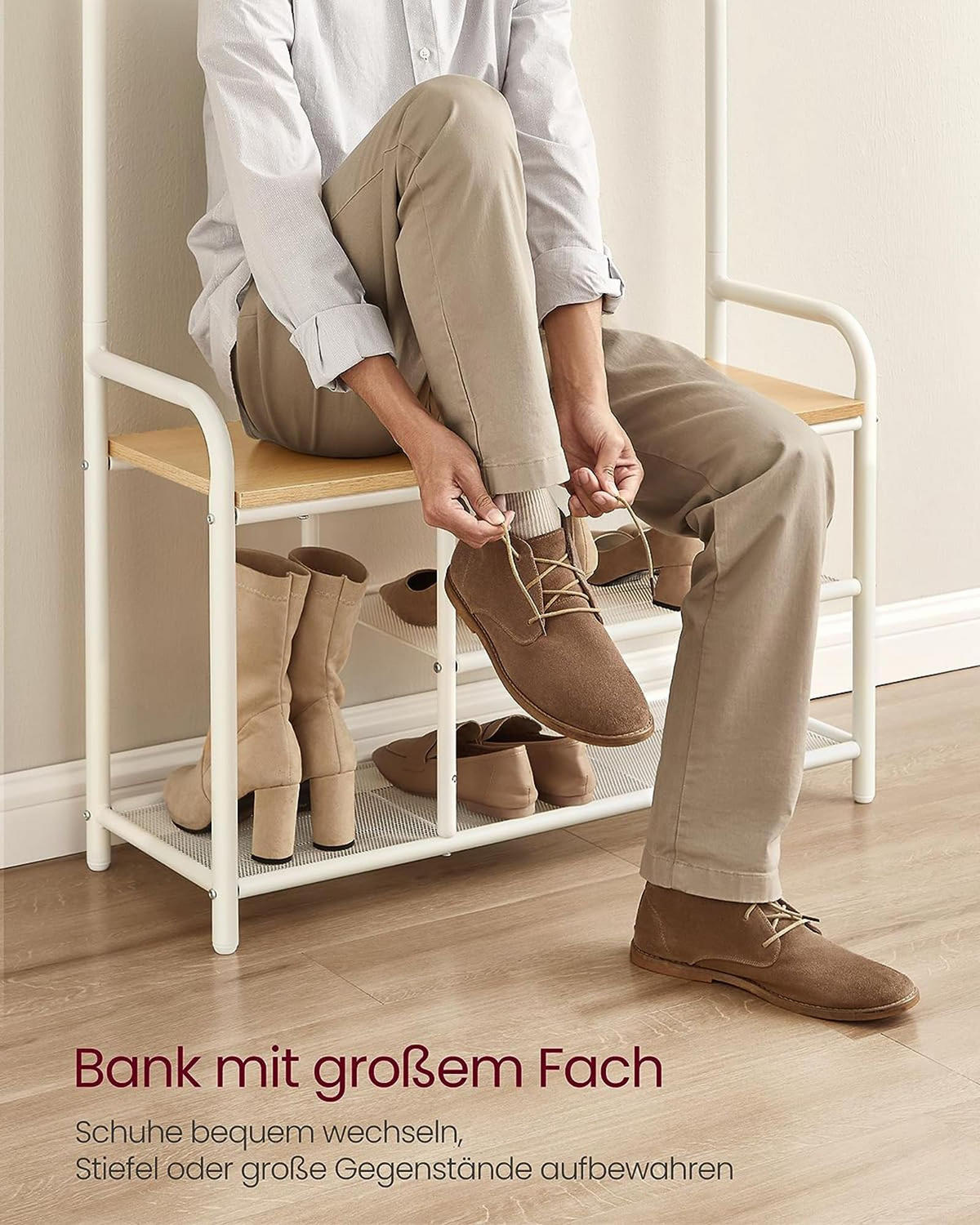 GARDEROBENSTÄNDER OSLO - Weiß, Holzwerkstoff (85/180.5/30cm) - Hansiro