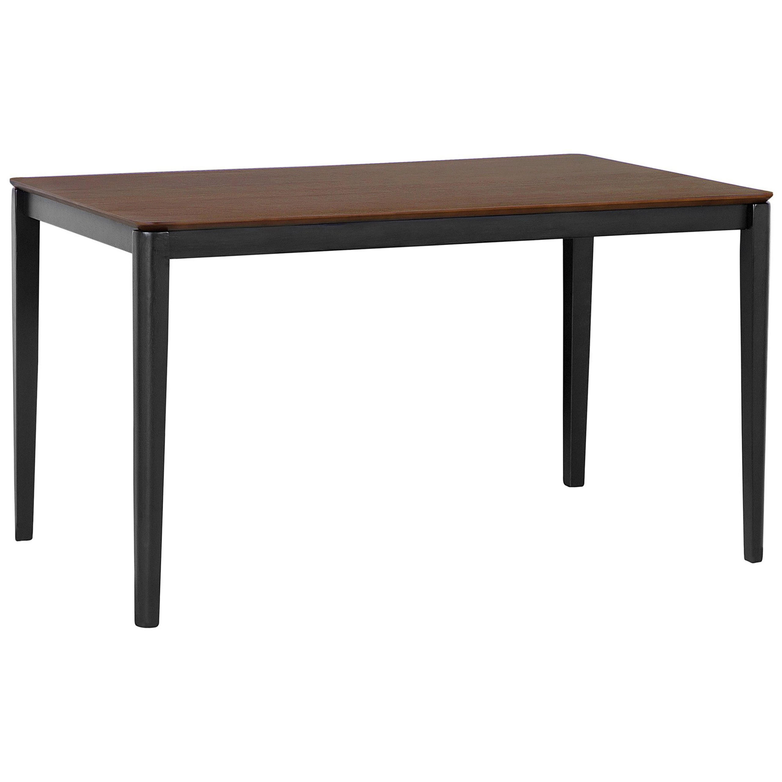 Beliani JÍDELNÍ STŮL 135/80/75 cm Tmavě hnědý, Černý Obdélníkový Cedar
