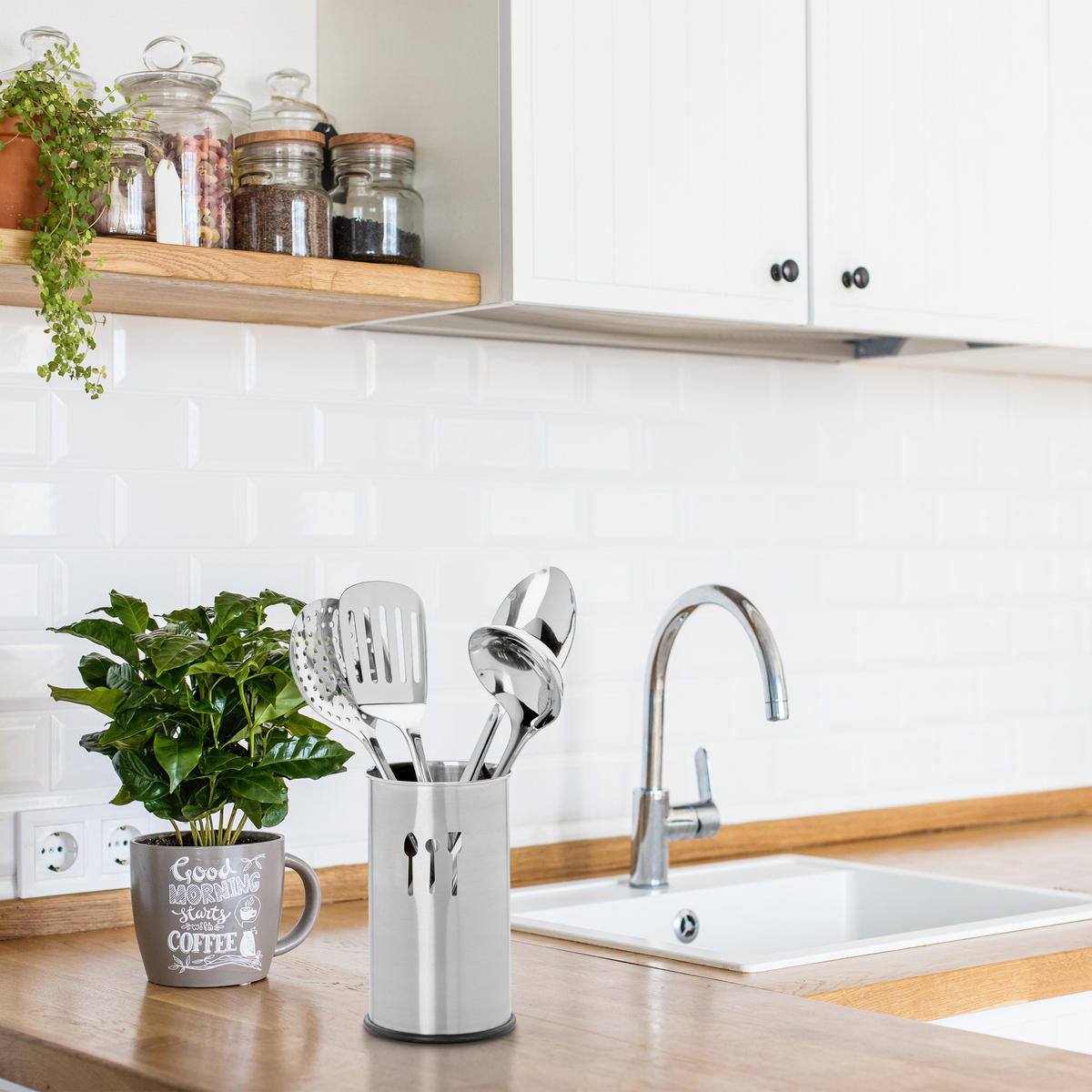 KÜCHENHELFER Set - Silberfarben, Metall - Relaxdays