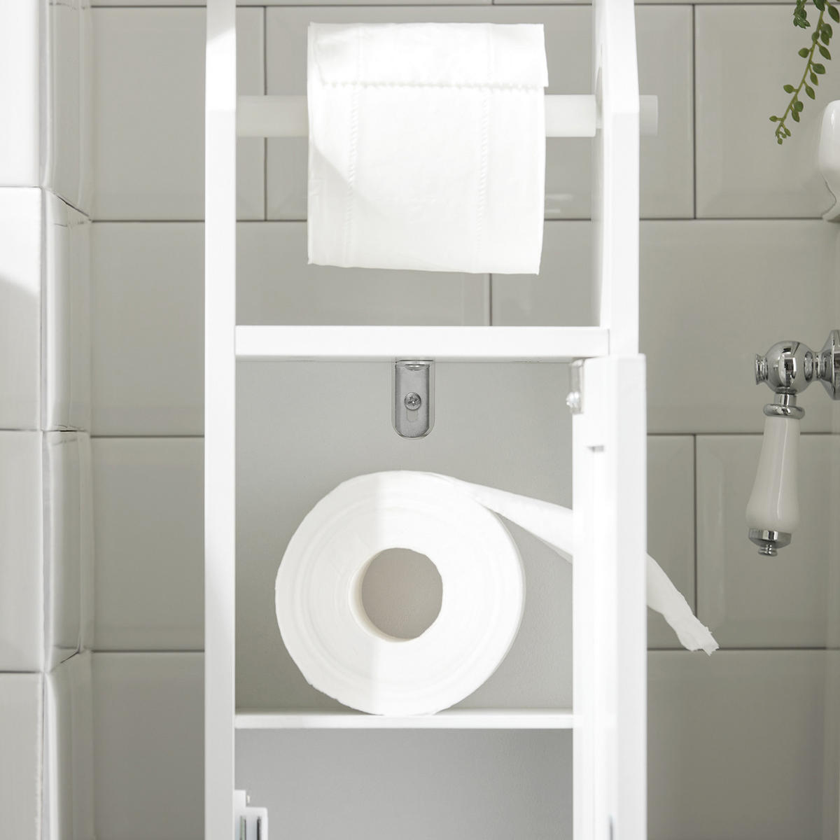 TOILETTENROLLENHALTER Weiß - Weiß, Holzwerkstoff (20/78/18cm) - SoBuy