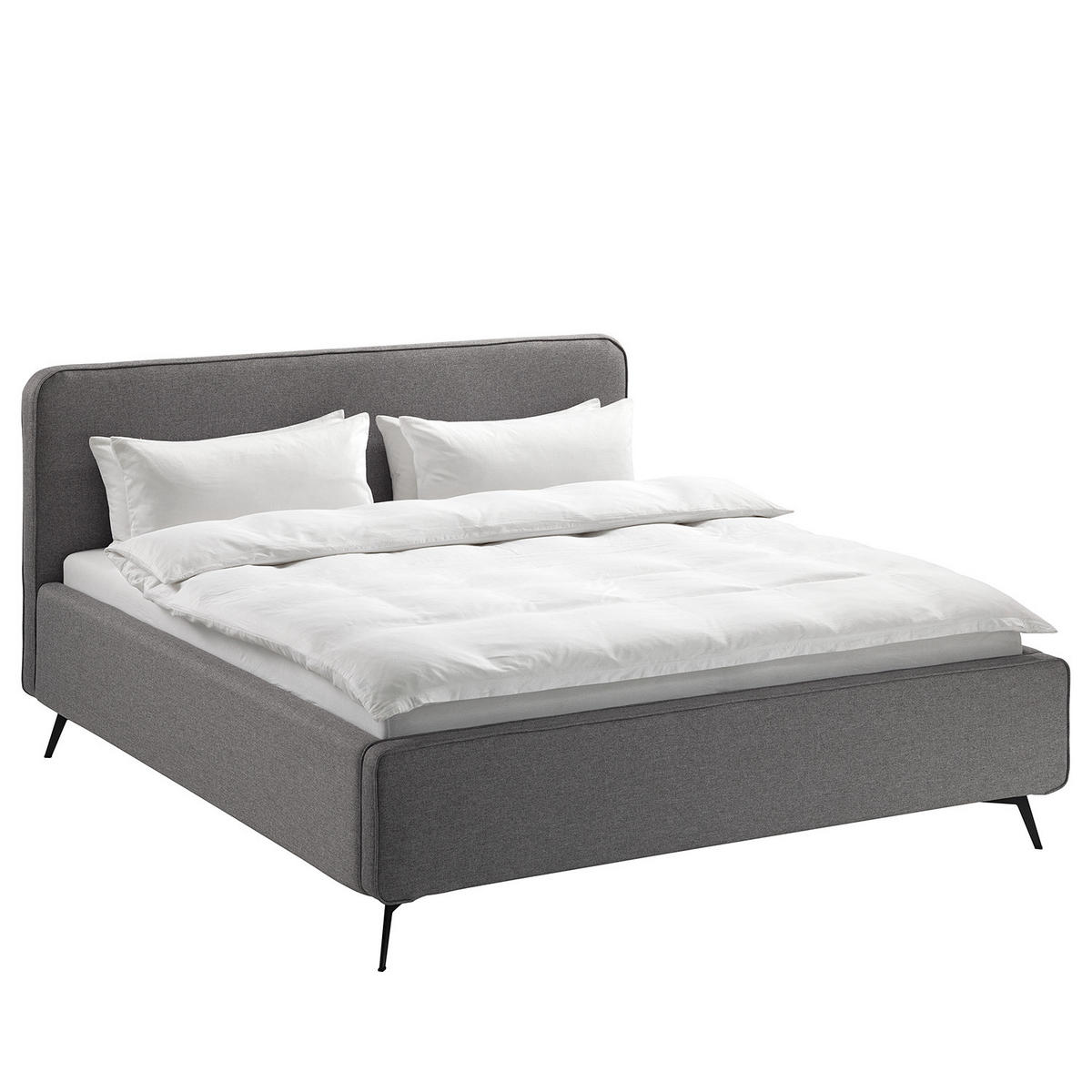 POLSTERBETT - Grau, Textil (180/200cm) - home24