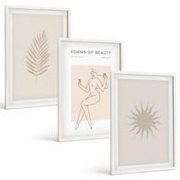 BILDER SET 3er Set - 40x60 cm Weißer Rahmen - Eine Sammlung minimalistischer Formen - Weiß, Kunststoff (40/60cm) - TULUP