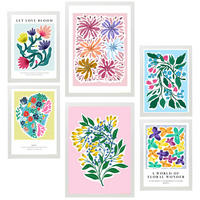 POSTER Set Mit 6 Botanica Schönen Sommer A3 & A4 Weißer Rahmen - Weiß, Papier (29/3cm) - Nacnic
