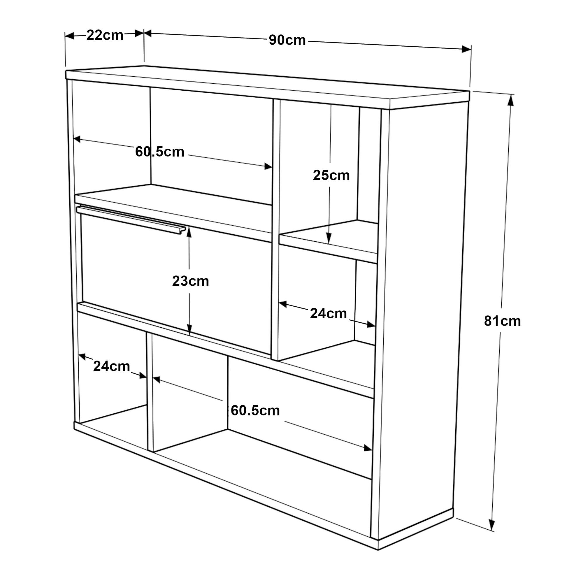 WANDREGAL Kvænangen - Eichefarben, Holzwerkstoff (22/81/90cm) - [en.casa]