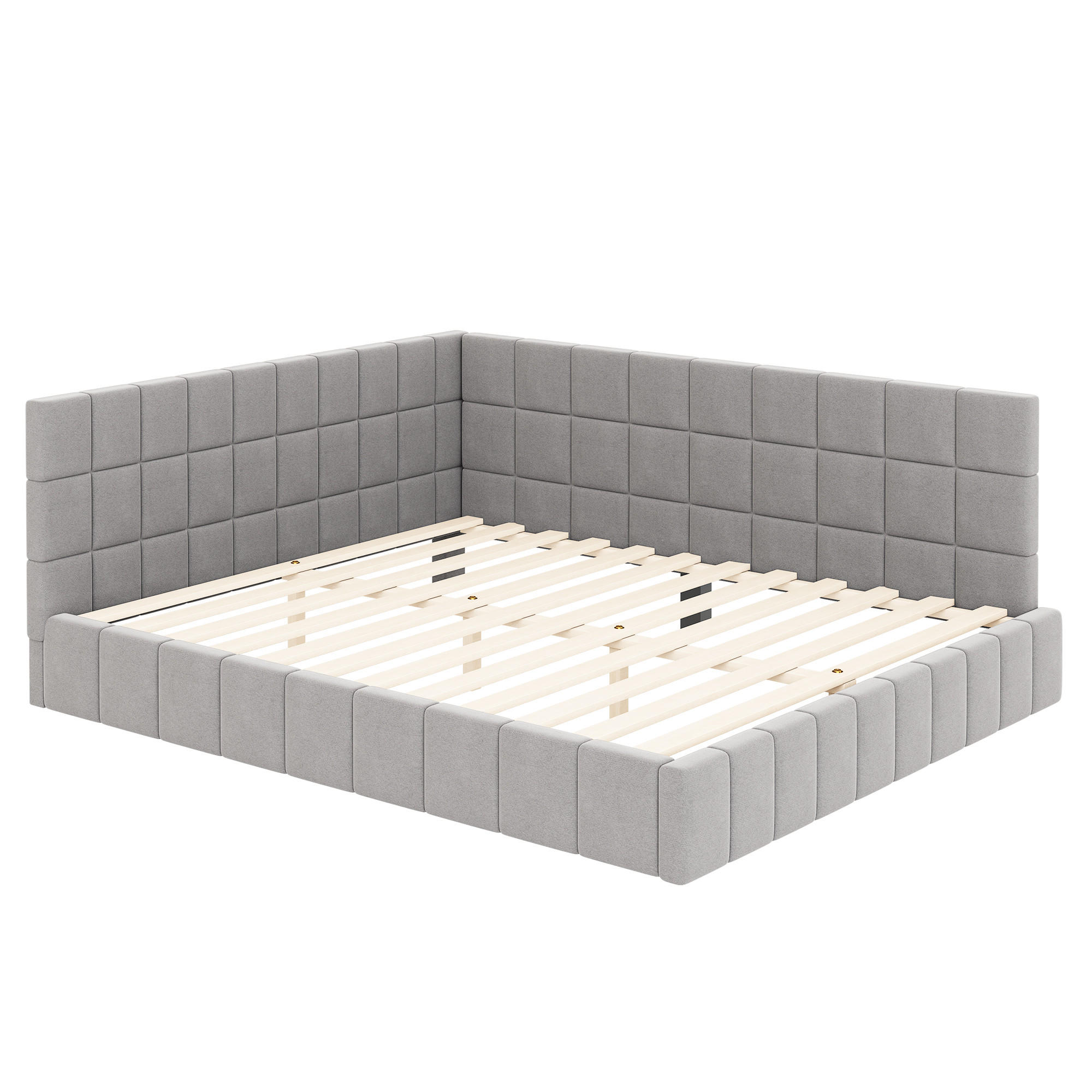 POLSTERBETT 160/200 cm DE-01739, in Grau - Grau, Metall (160/200cm) - ComfortXL