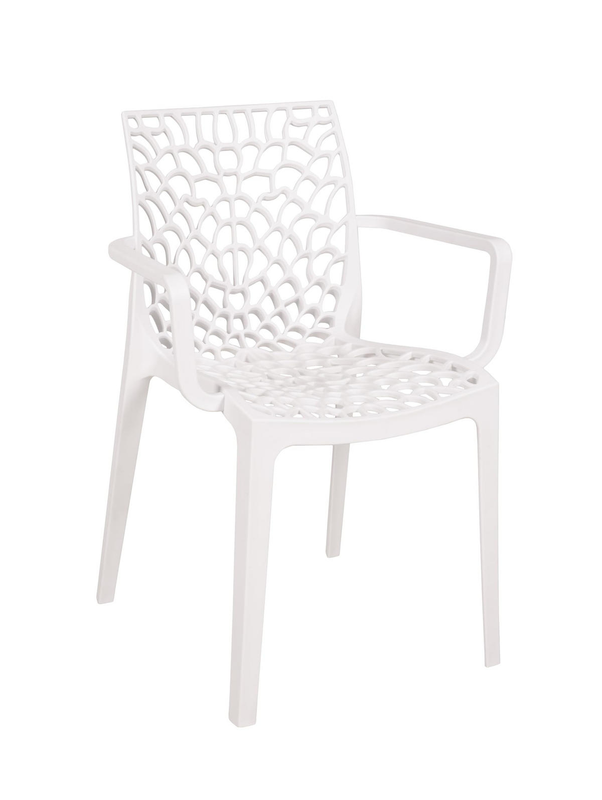 GARTENSTUHL 2er Set Ivar Weiß Gartenstühle - Weiß, Kunststoff (58/81/52cm) - DELUKE