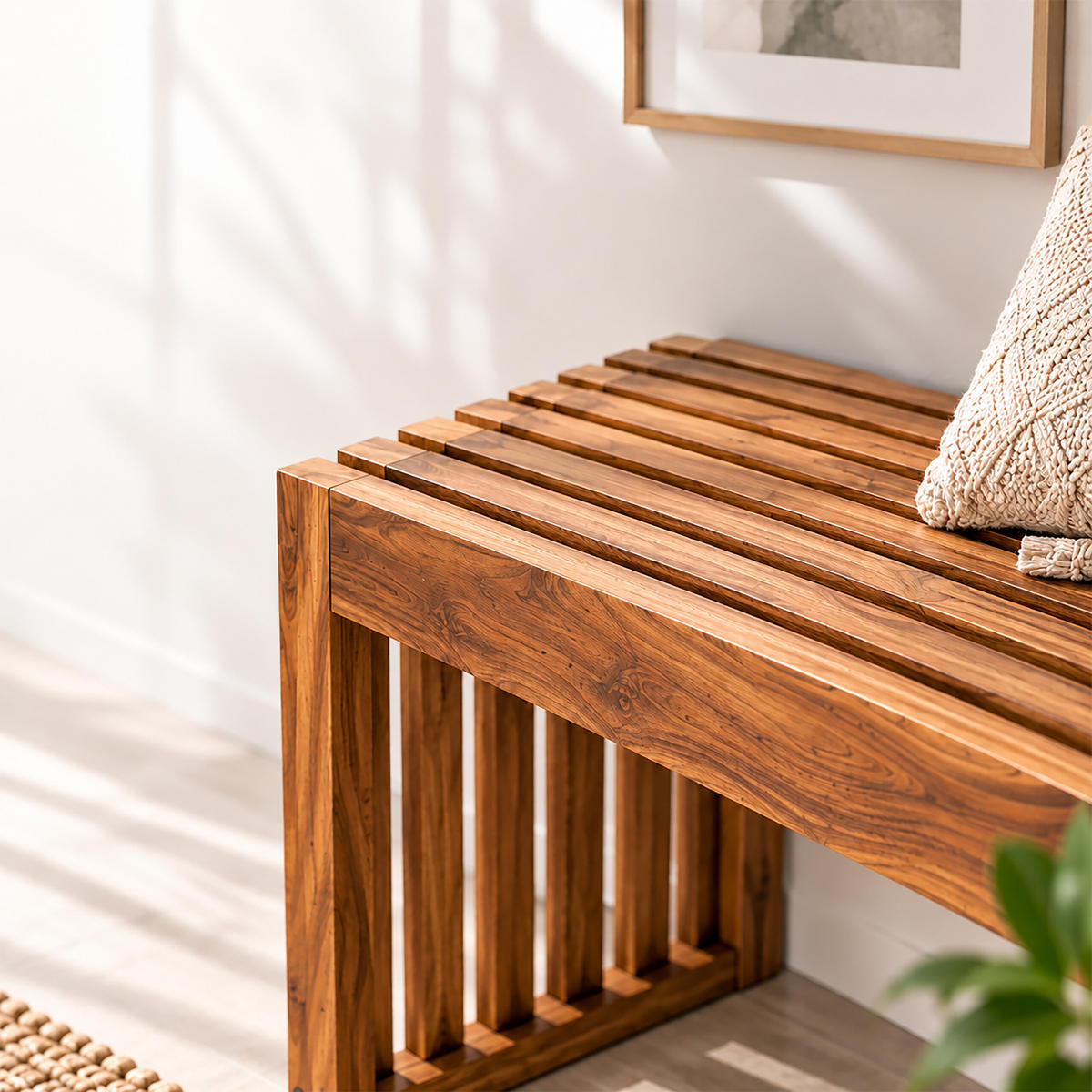 SITZBANK Natur Akazienholz geölt XL 90 cm - Braun, Holz (90/43/33cm) - Relaxdays