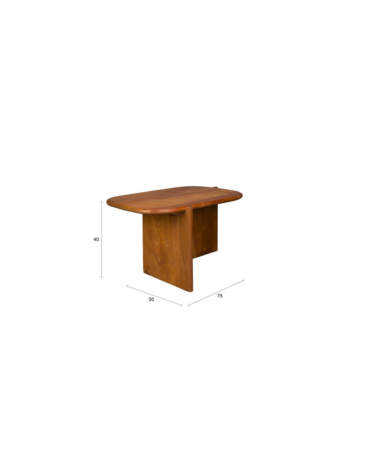 COUCHTISCH Feller - Braun, Holz (75/50/40cm) - Dutchbone