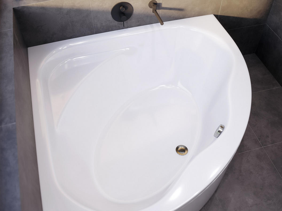 BADEWANNE Eckwanne STANDARD 150/150 mit Schürze Ablauf Füße - Weiß, Kunststoff (150/62/150cm) - bad land