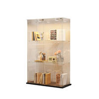 VITRINE Geräumig mit 3 verstellbaren Glasablagen - Schwarz, Glas (35/123.3/78.5cm) - SHOPENTRA