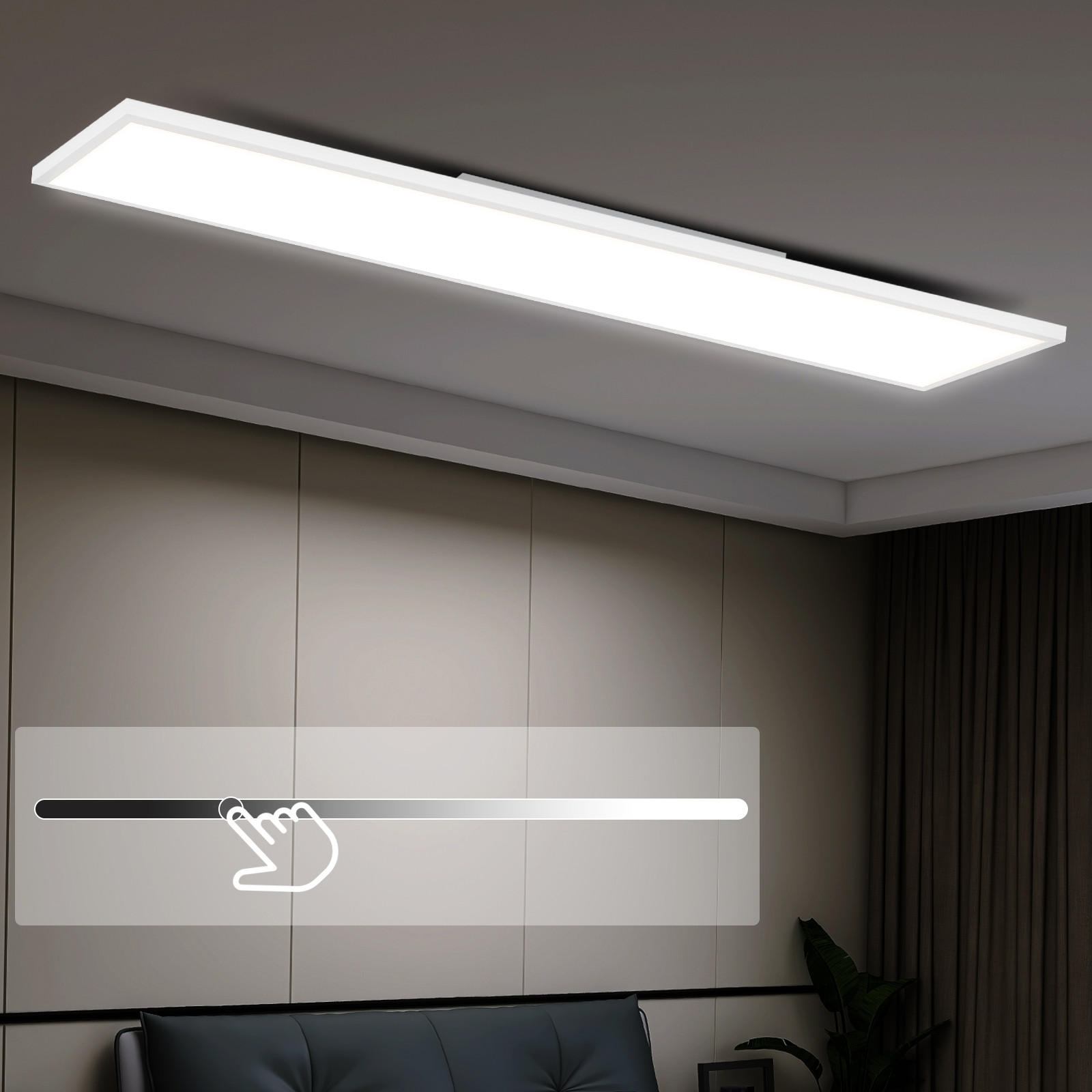LED-DECKENLEUCHTE Quillon 100/25/5 cm - Weiß, Metall (25/100/5cm) - ZMH
