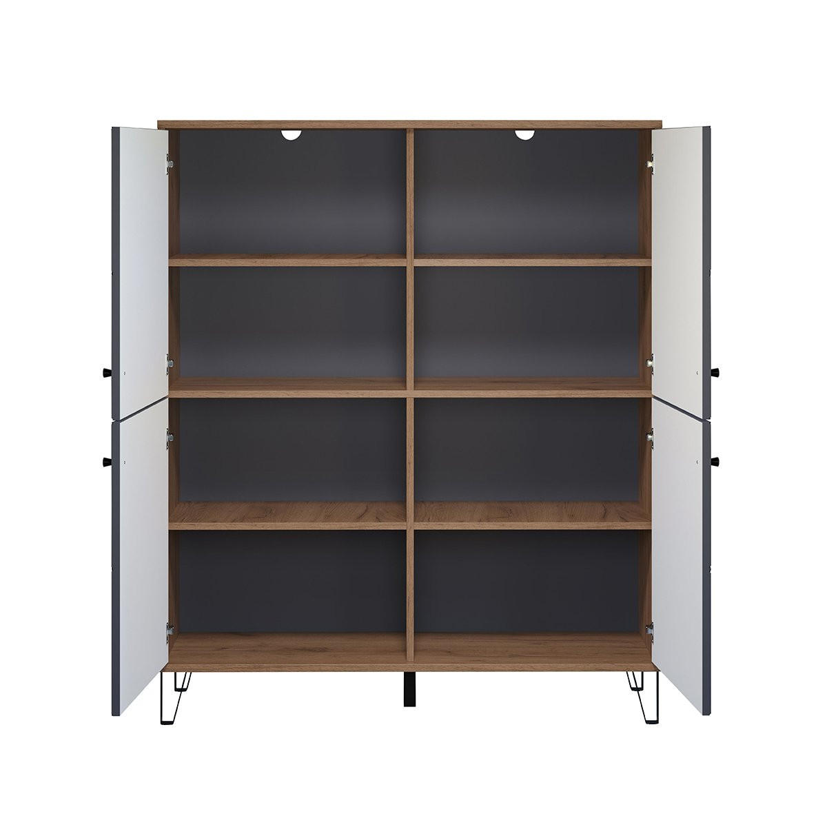 HIGHBOARD Touch Graphitfarben - Graphitfarben, Holzwerkstoff (123/136/40cm) - ebuy24