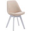 STUHL Stoff creme - Creme/Weiß, Holz/Textil (48/84/55cm) - CLP